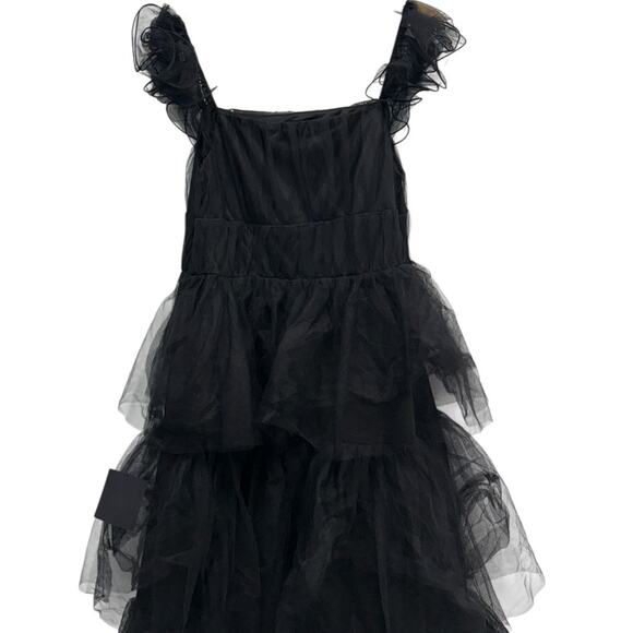 Lulus Tulle For Love Black Mesh Tulle Tiered Ruffled Maxi Dress size XL NWT - Picture 7 of 8